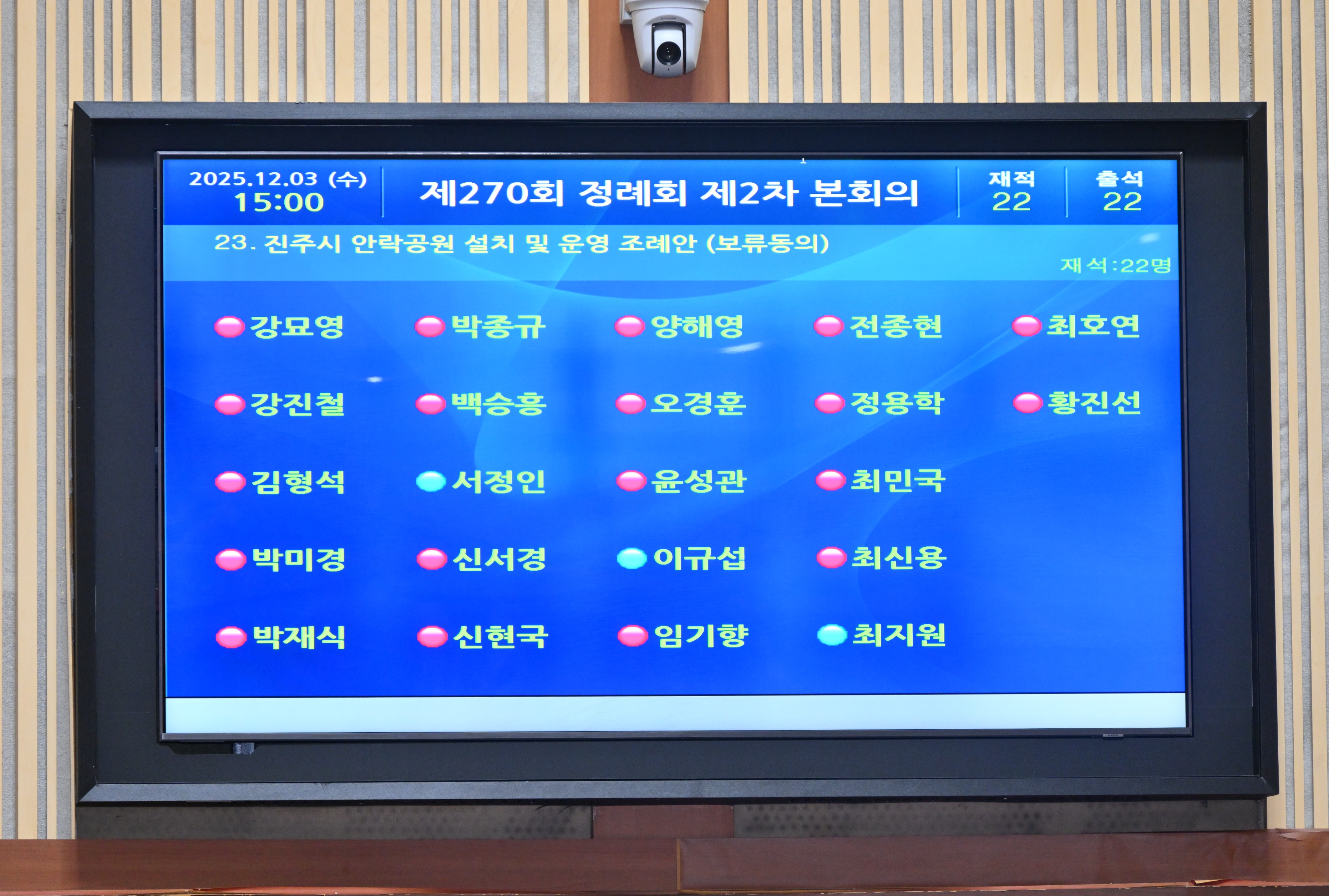 '제270회 제2차 정례회 제2차 본회의 (진주시 안락공원 설치 및 운영 조례안 표결(보류동의) )' 게시글의 사진(4) '진주시 안락공원 설치 및 운영 조례안 표결(보류동의) (2).jpg'