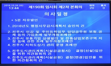 제190회 진주시의회(임시회)제2차 본회의