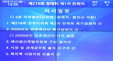 제216회 진주시의회 정례회 제1차 본회의